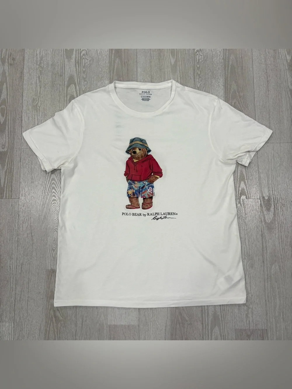 Polo Ralph Lauren Vacation Bear Graphic T-Shirt (White) size L